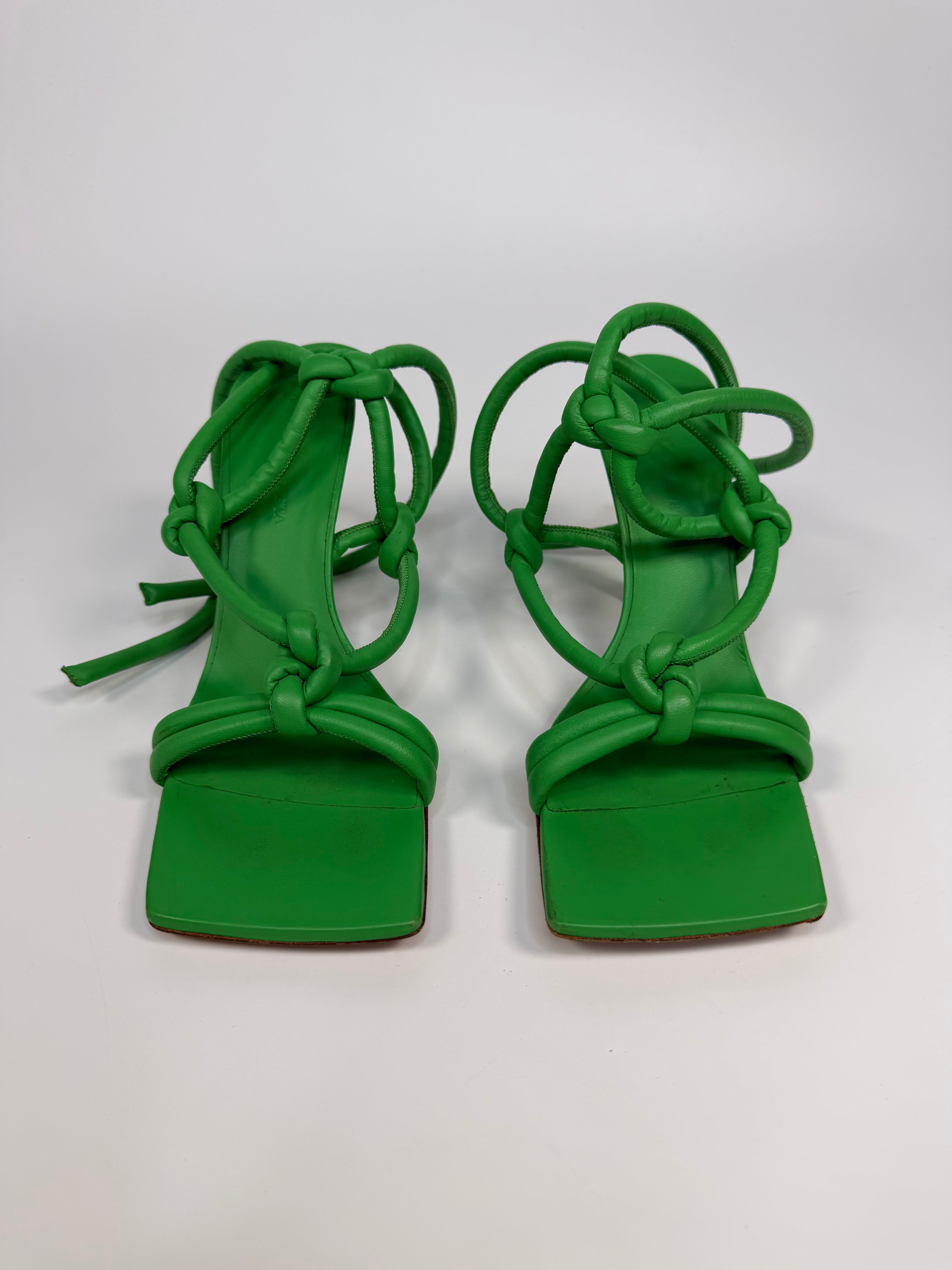 Bottega Veneta Stretch Dream Knot Heels In Green (Size 40/UK7). Authentic and preloved in excellent condition.