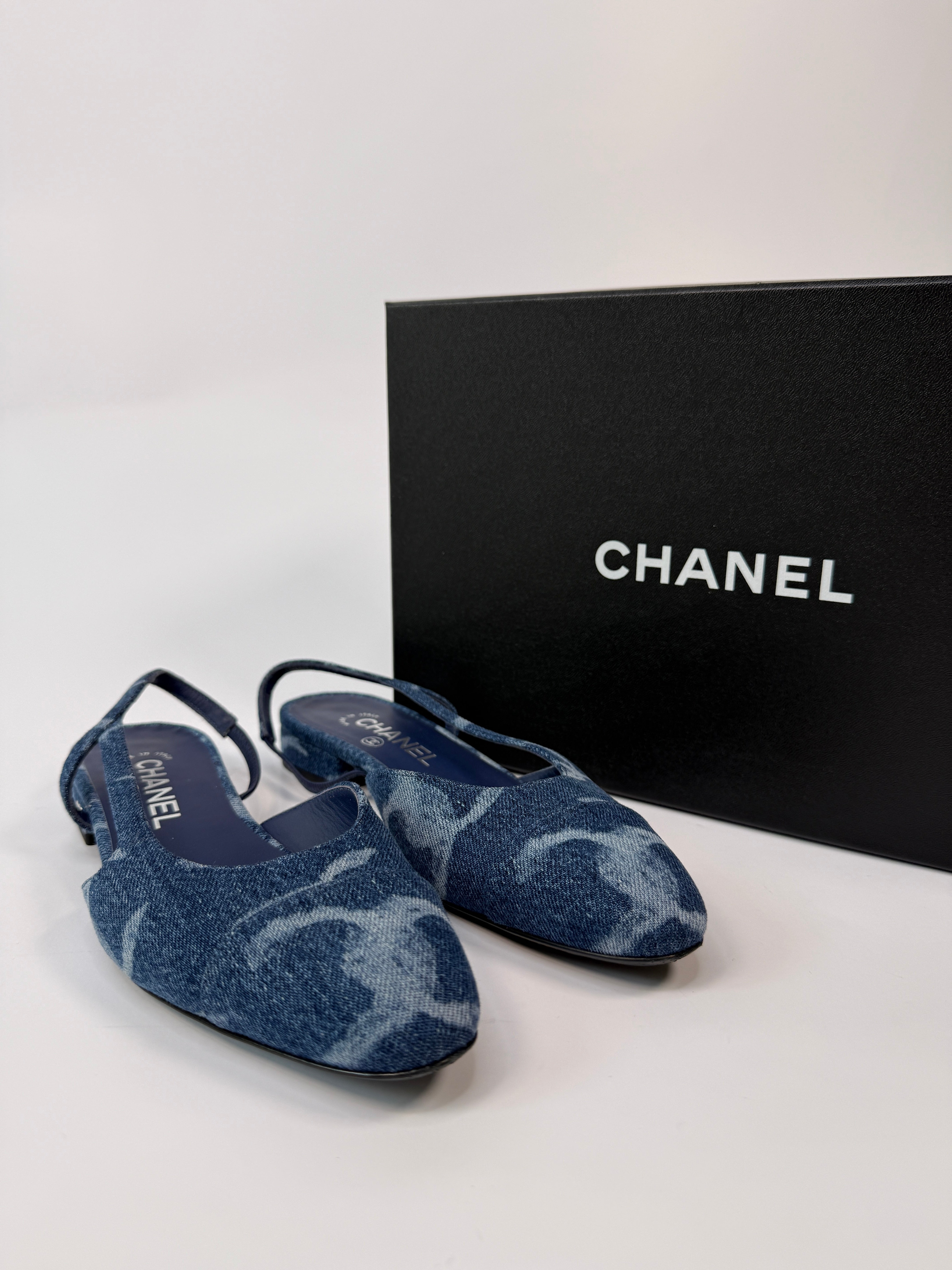 Chanel Denim Slingback Pumps (37/UK4)