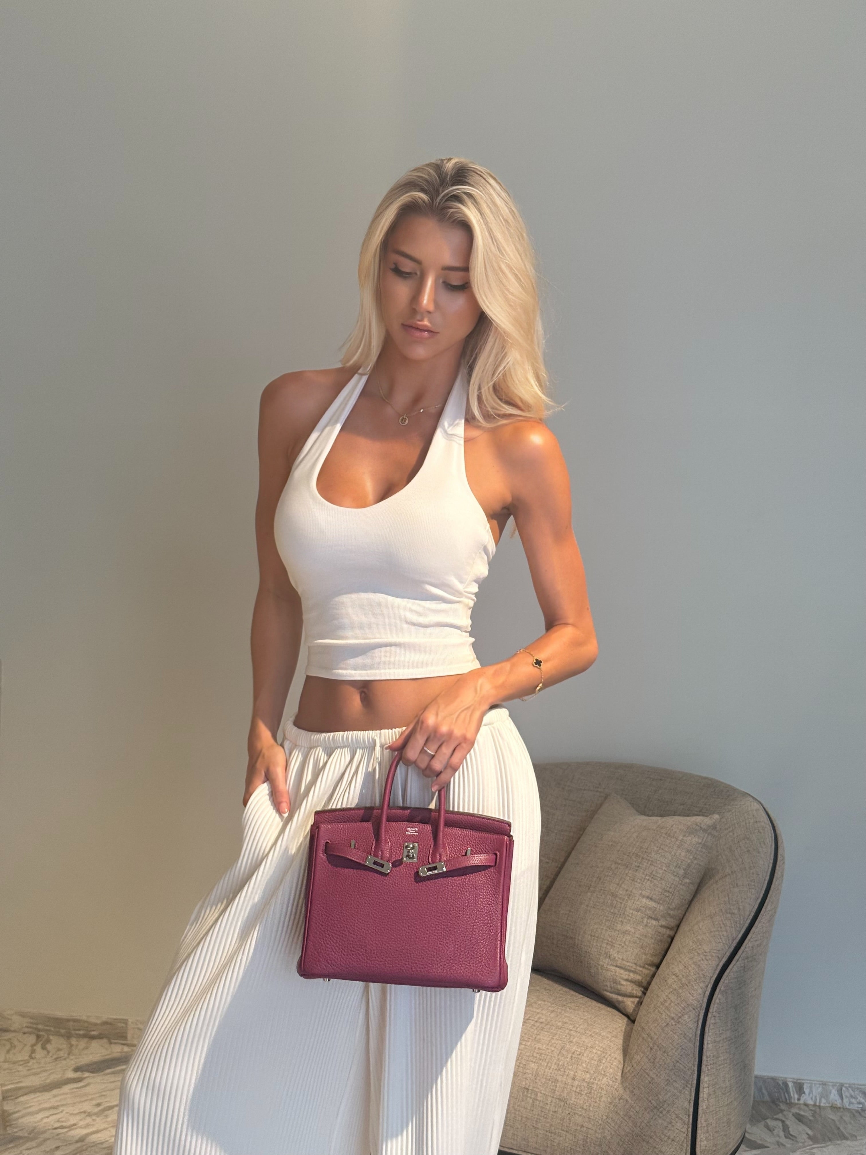 Hermès Birkin 25 In Tosca Clemence Leather With PHW