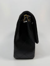 Chanel Jumbo Black Lambskin Leather With GHW