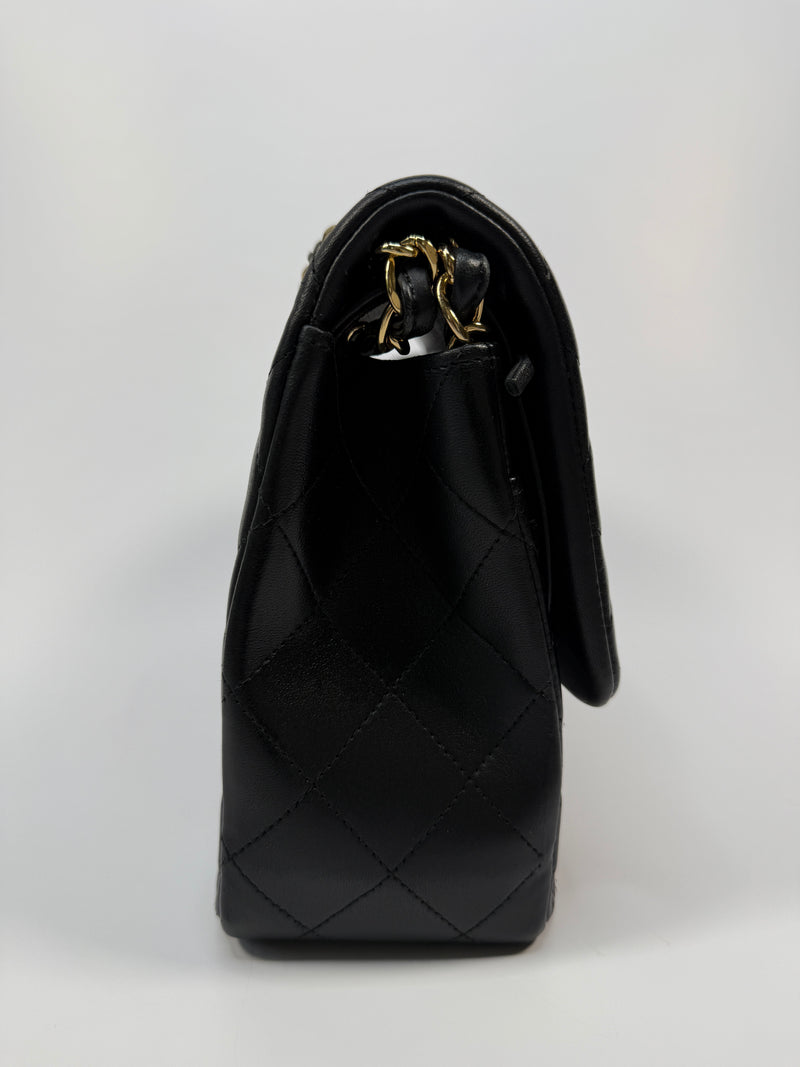 Chanel Jumbo Black Lambskin Leather With GHW