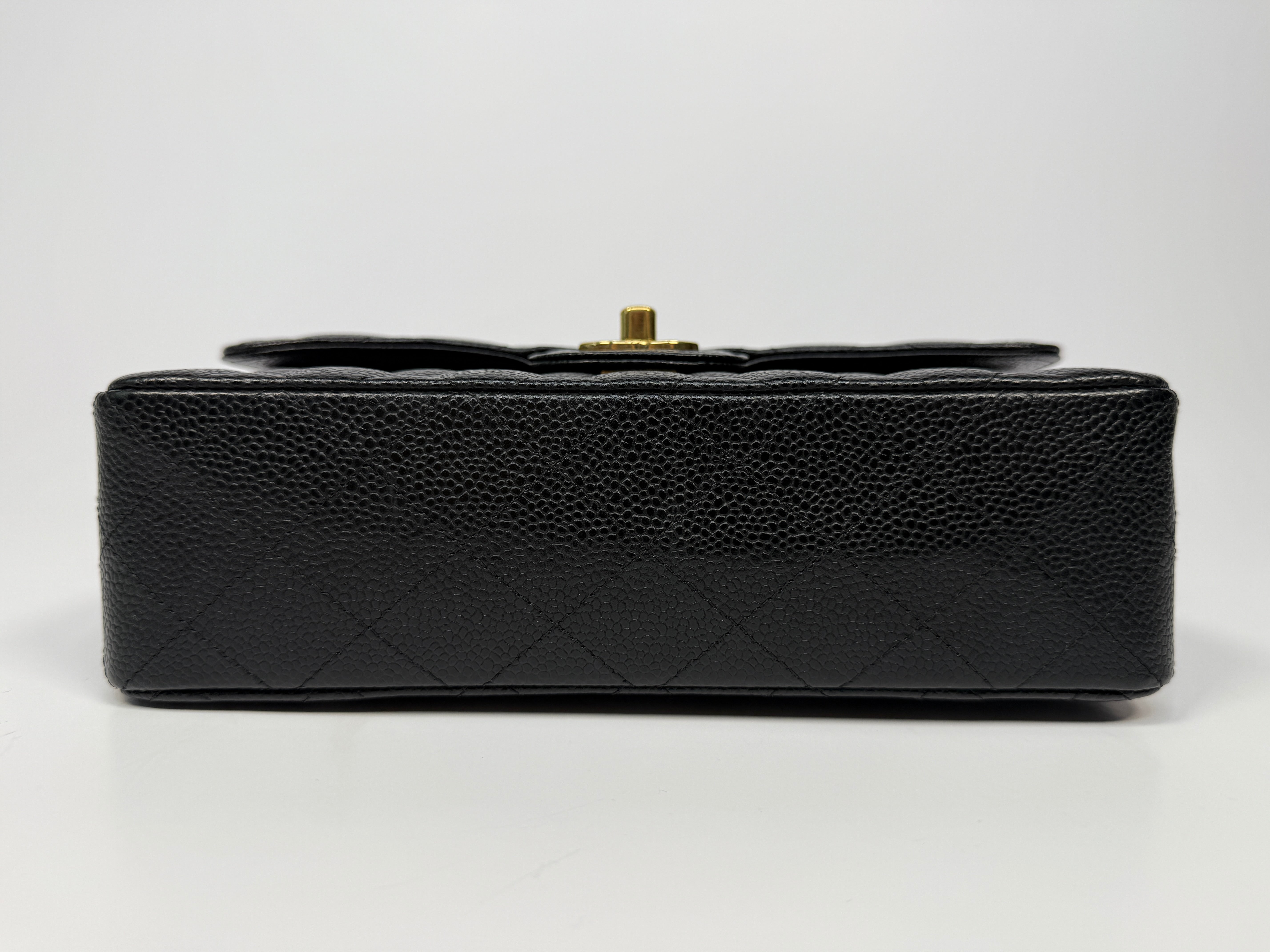 Chanel Small Classic Double Flap In Black Caviar Leather With GHW
