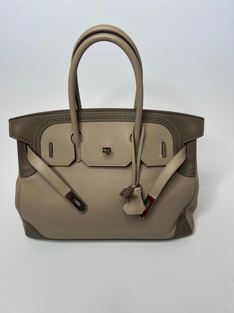 Hermès Argile And Etoupe Swift Birkin Ghillies 35