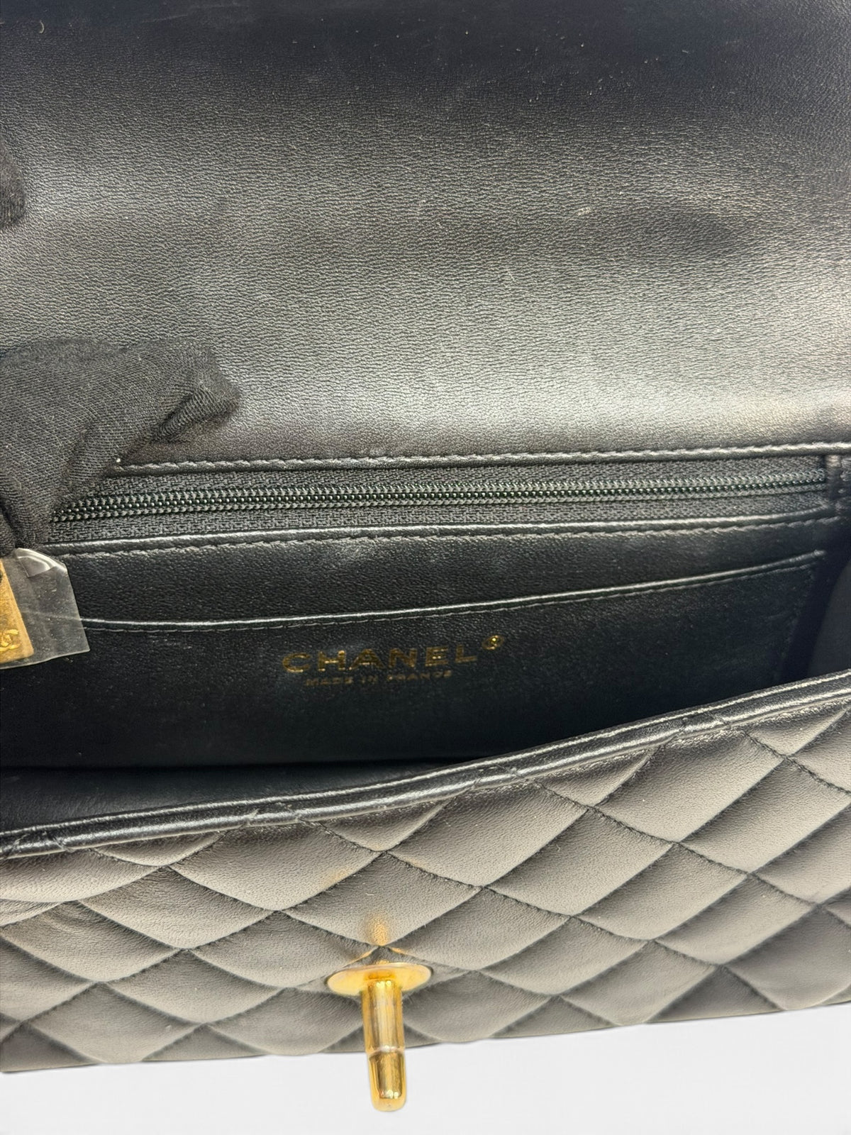 Chanel Mini Rectangle Top Handle In Black Lambskin With Gold Hardware. 100% authentic and pre loved in excellent condition. 