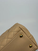 Chanel Coco Large Top Handle In Beige Caviar Leather With GHW