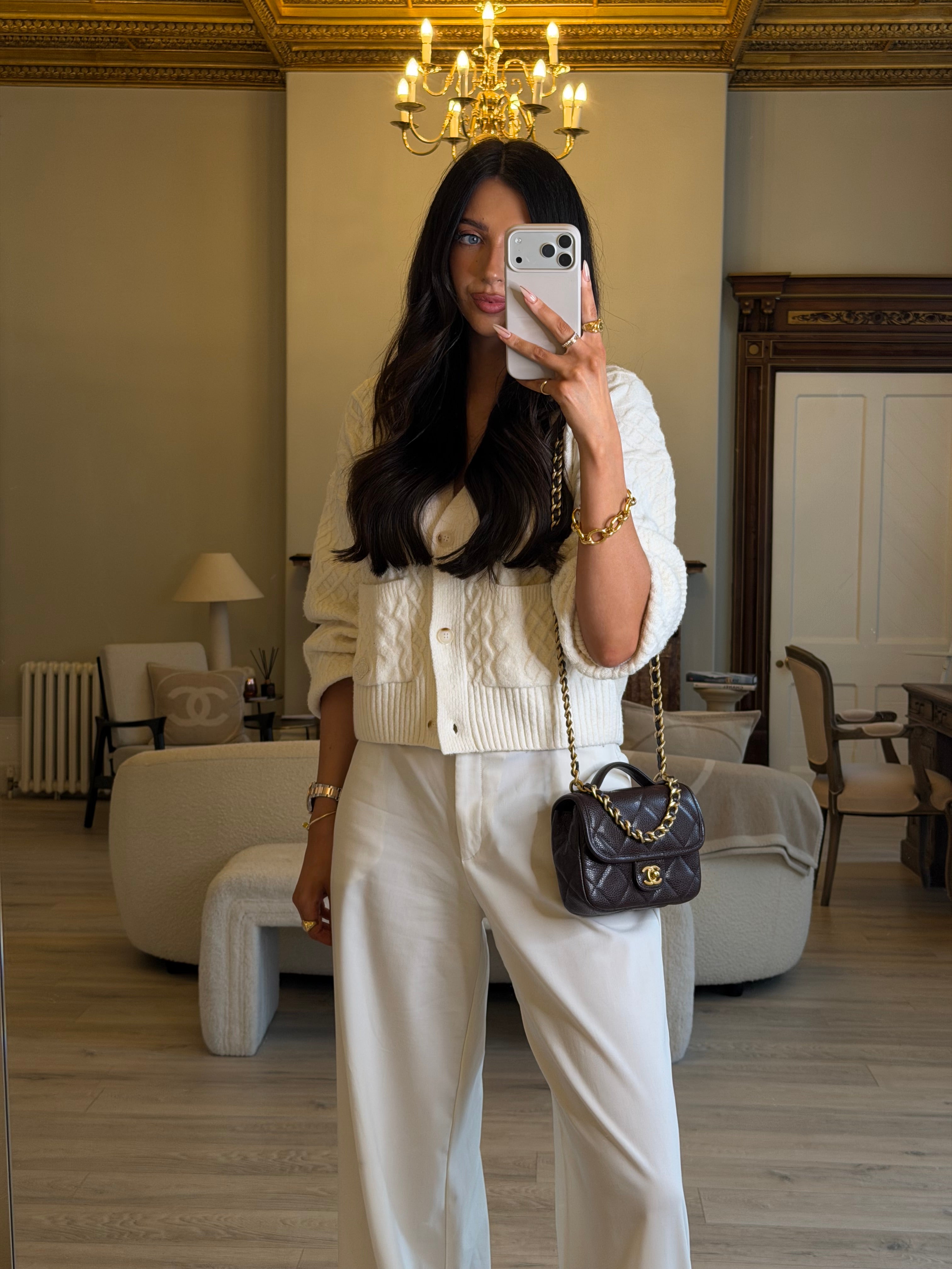 Chanel Seasonal Flap Bag in Brown/Burgundy Caviar Leather With Gold Hardware in Excellent authentic and preloved condition 