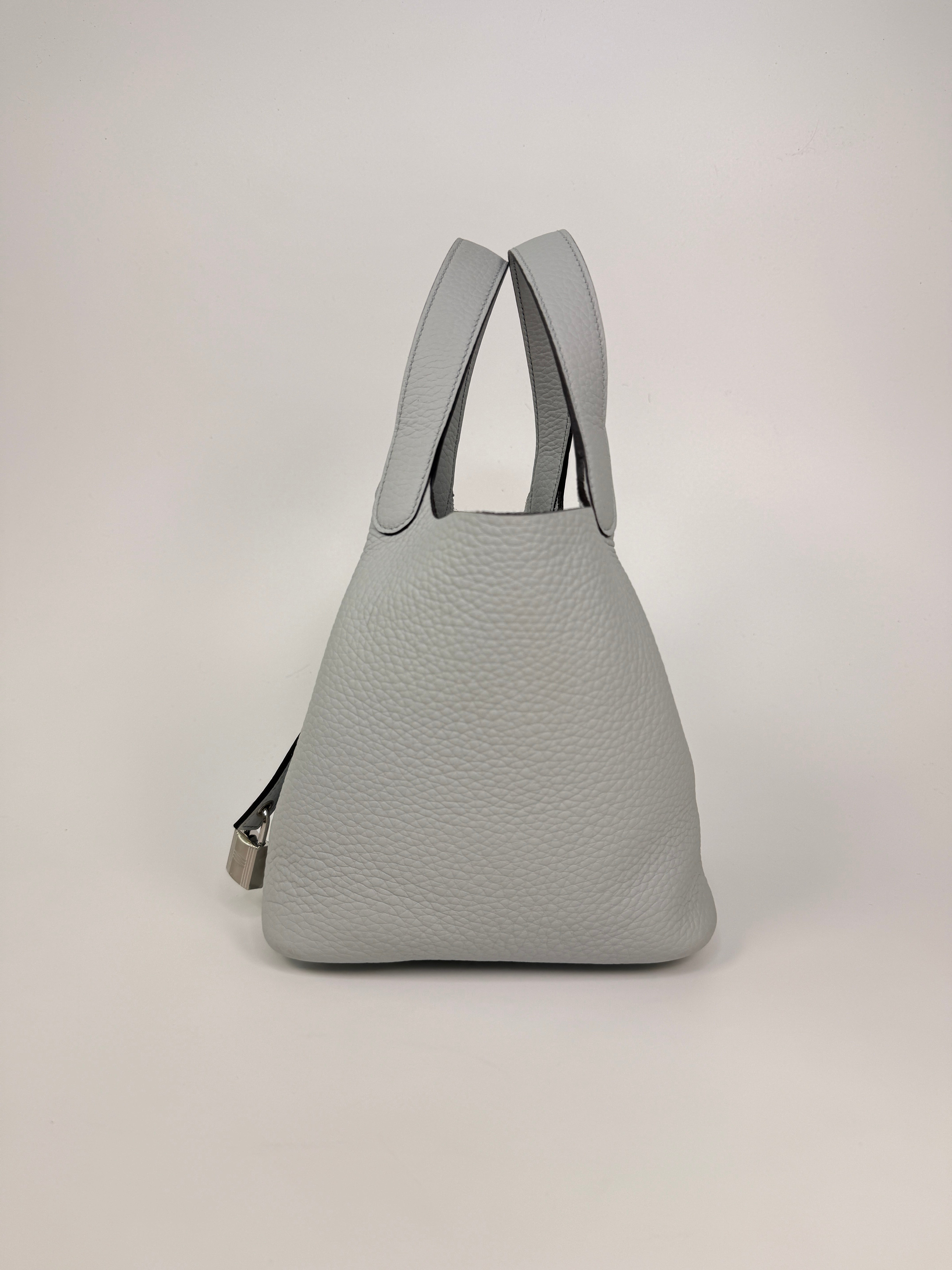 Hermès Picotin 18 In Bleu Pale Clemence Leather With Palladium Hardware