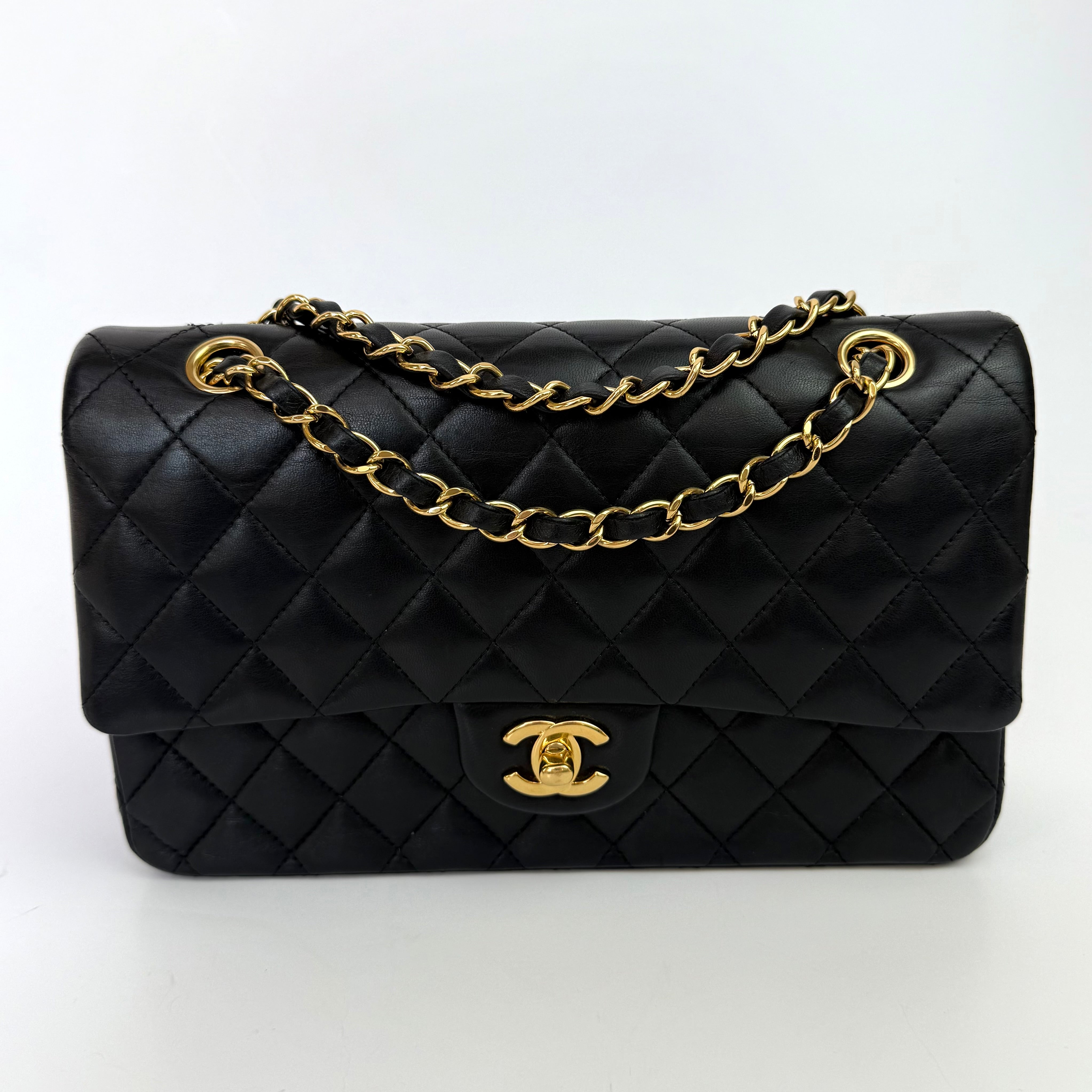 Chanel Medium Classic Double Flap Black Lambskin With GHW