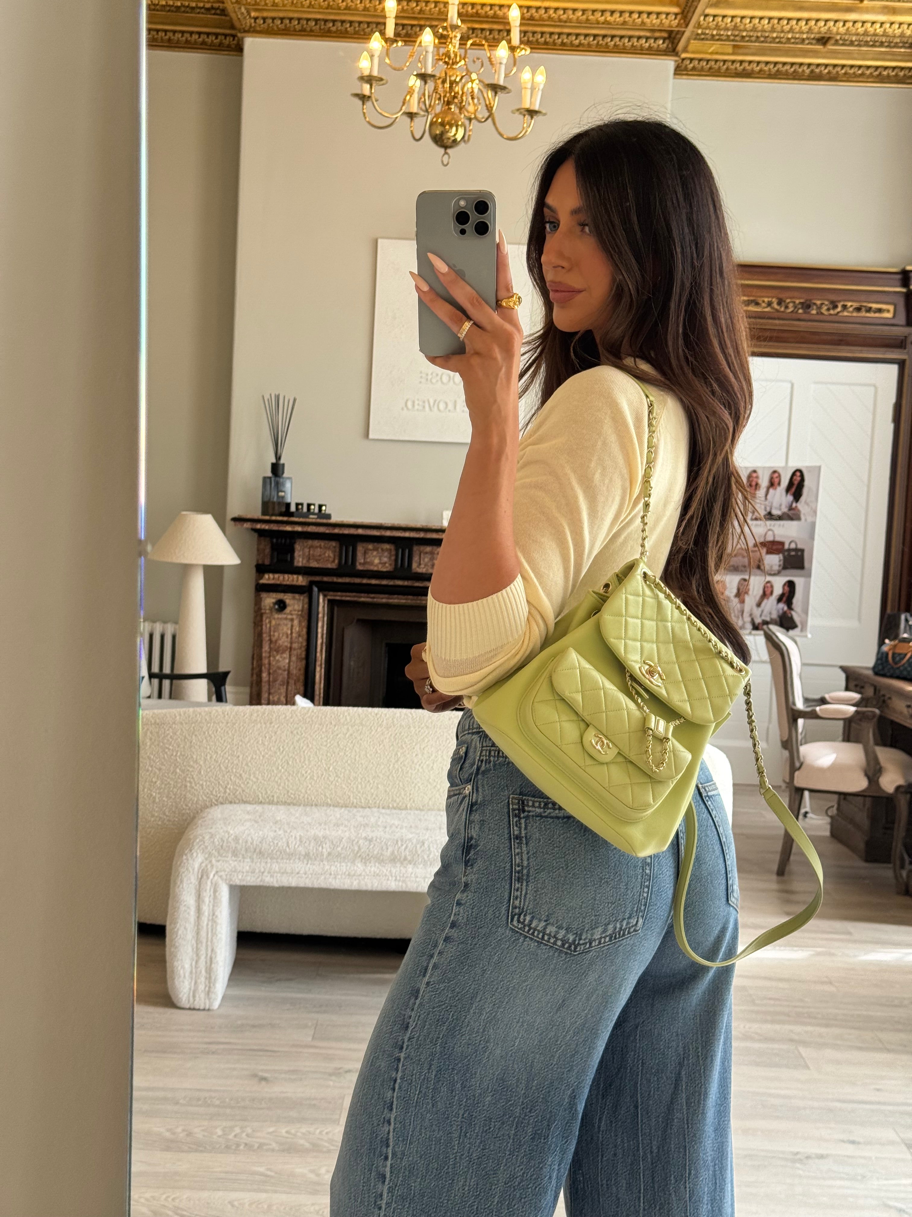 Chanel Duma Backpack In Green Calfskin Leather With Pale Gold Hardware
Pre Loved & Authentic 