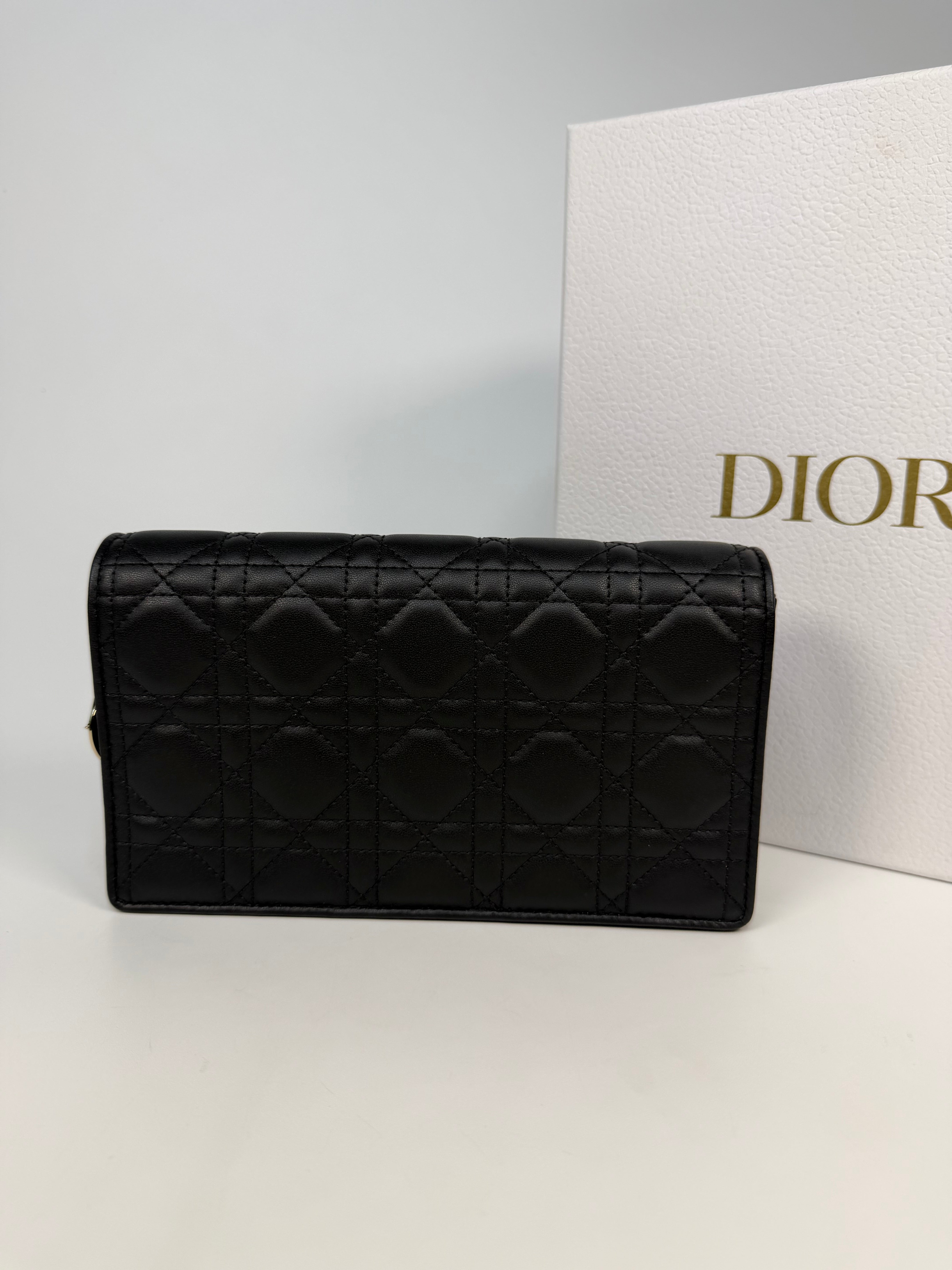 Christian Dior Lady Dior Pouch Black Lambskin Gold Hardware
Pre Loved & Authentic 
New/unused
Insured next day delivery