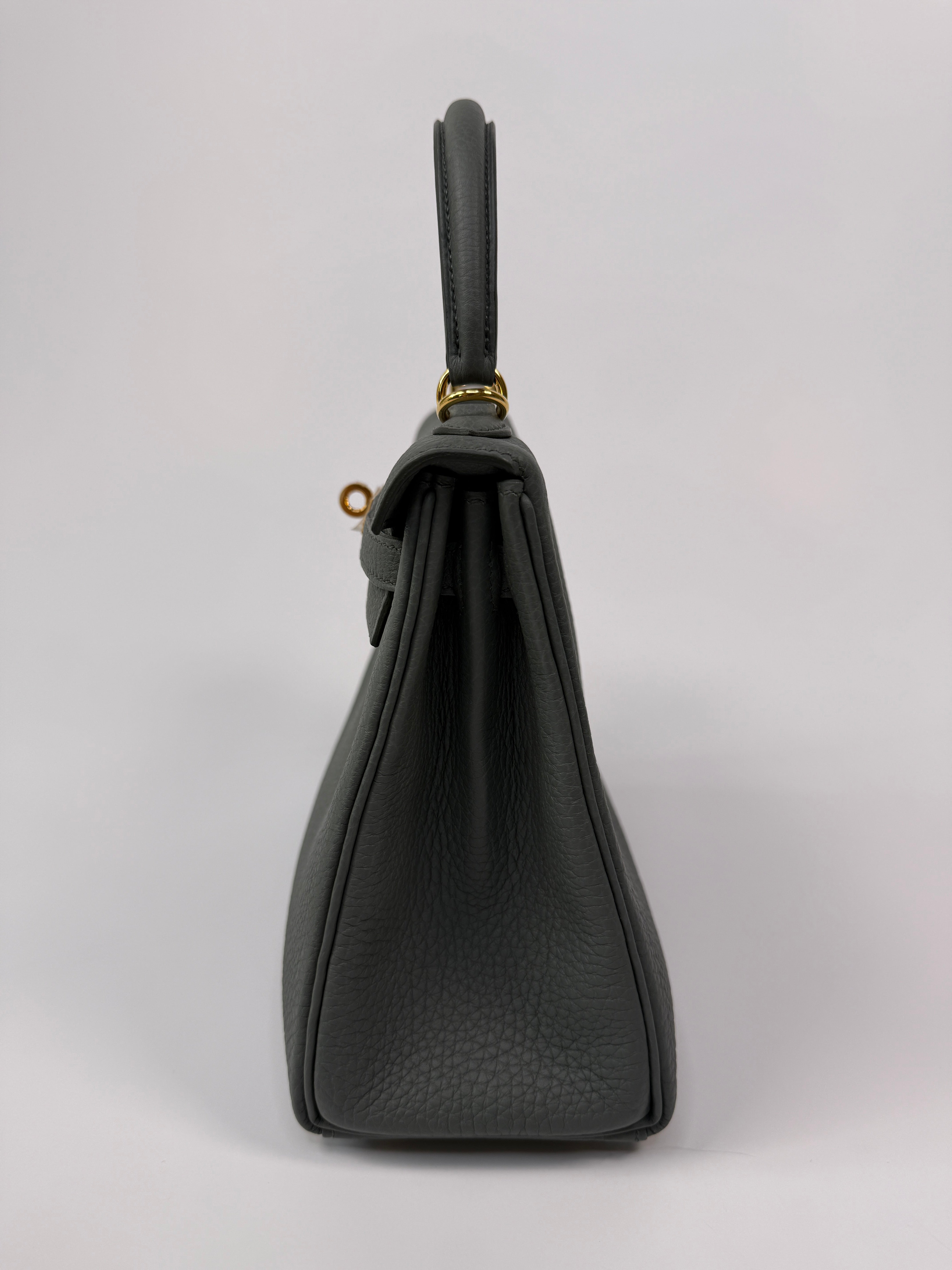 Authentic Pre Loved Hermès Kelly 25 In Vert Amande Togo Leather With Gold Hardware New & Unused