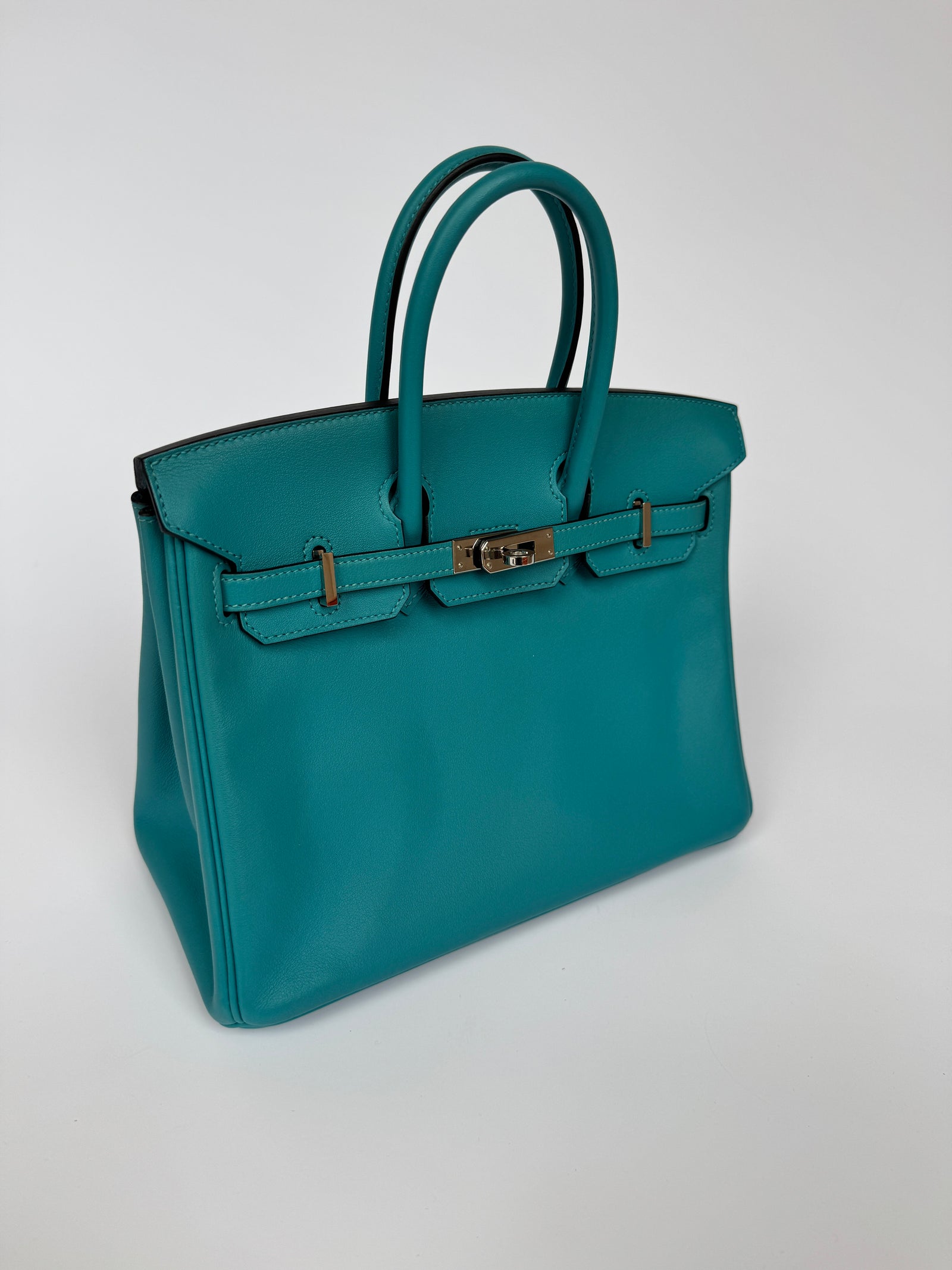 Hermes Birkin 25 Turquoise Swift Leather PHW