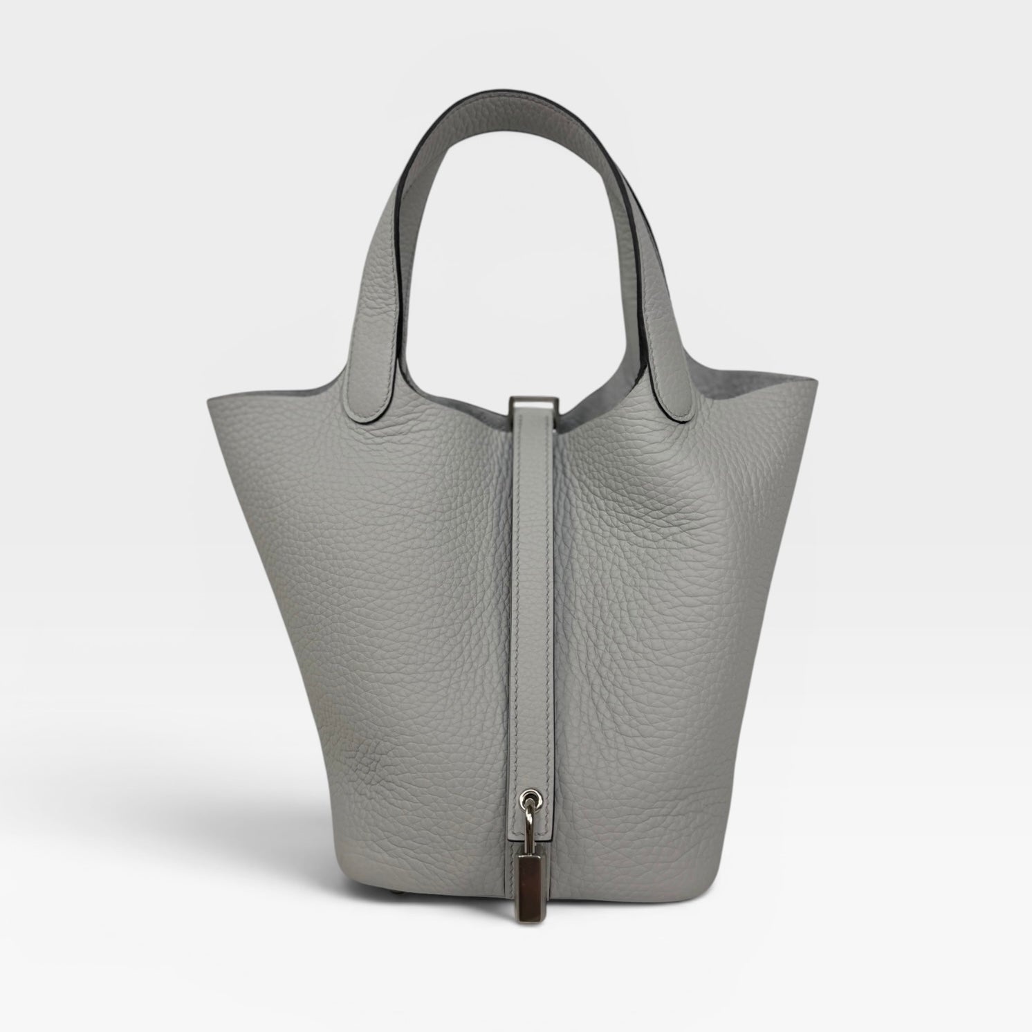 Hermès Picotin 18 In Bleu Pale Clemence Leather With Palladium Hardware