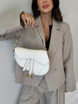 Christian Dior Saddle Bag In Latte