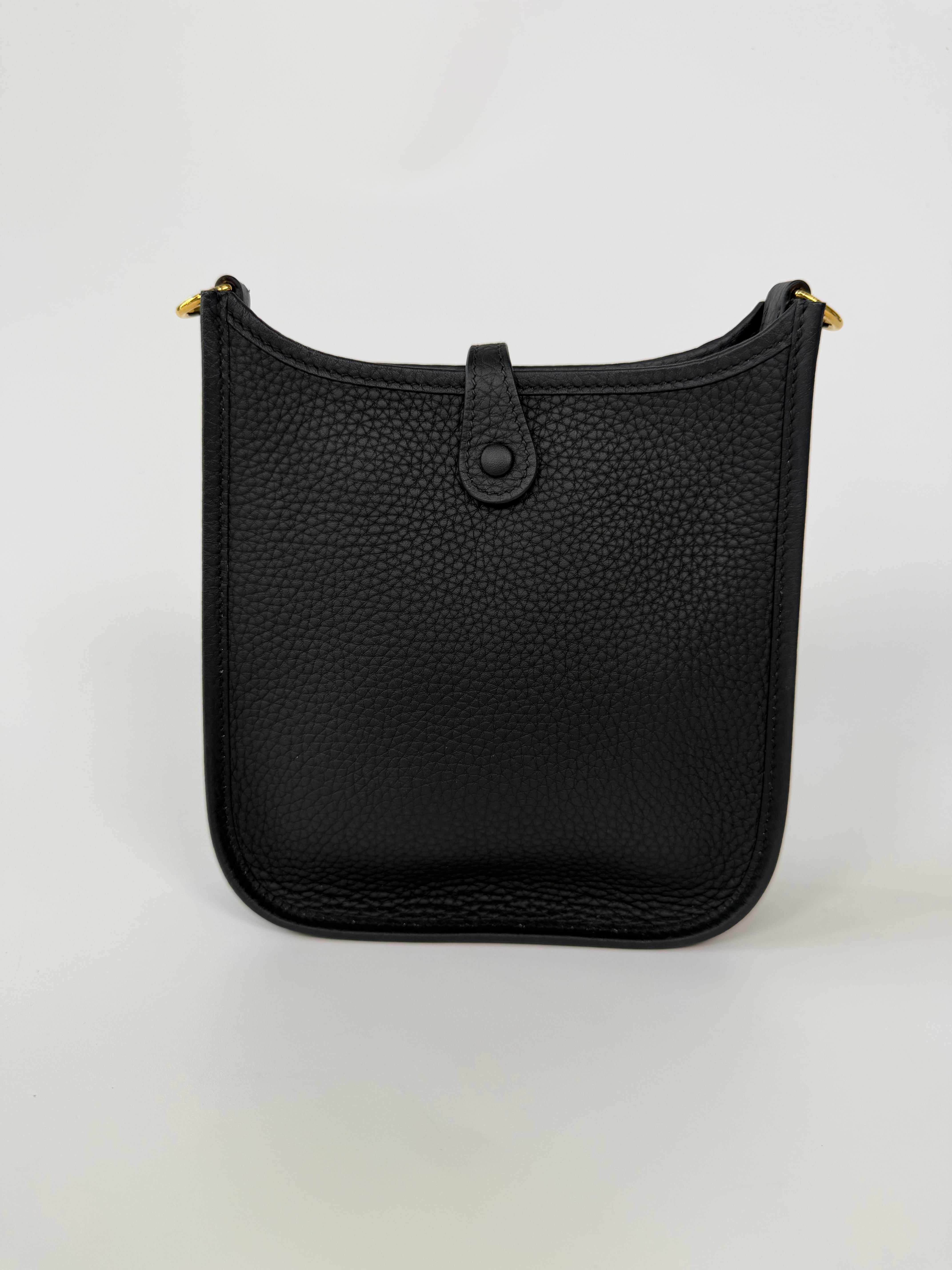 Hermès Evelyne TPM In Black Clemence Leather With Gold Hardware