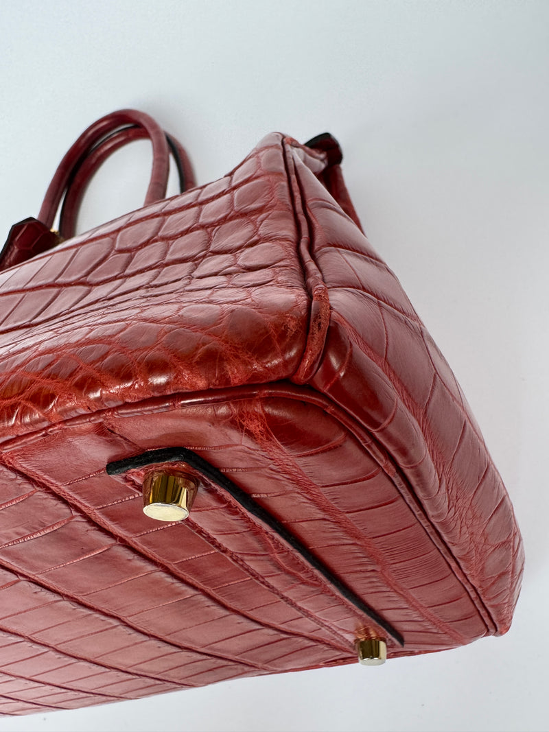 Hermes red crocodile bag outlet