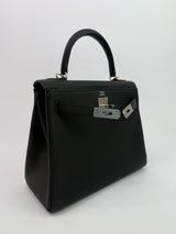 Hermès Kelly 28 Retourne Black Togo Leather With Palladium Hardware