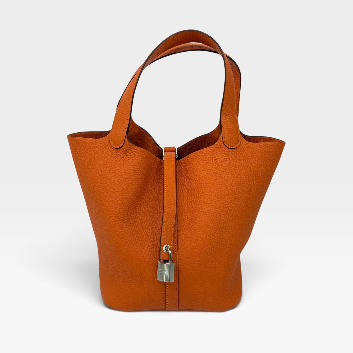 Hermès Picotin 22 In Orange Clemence Leather With Palladium Hardware