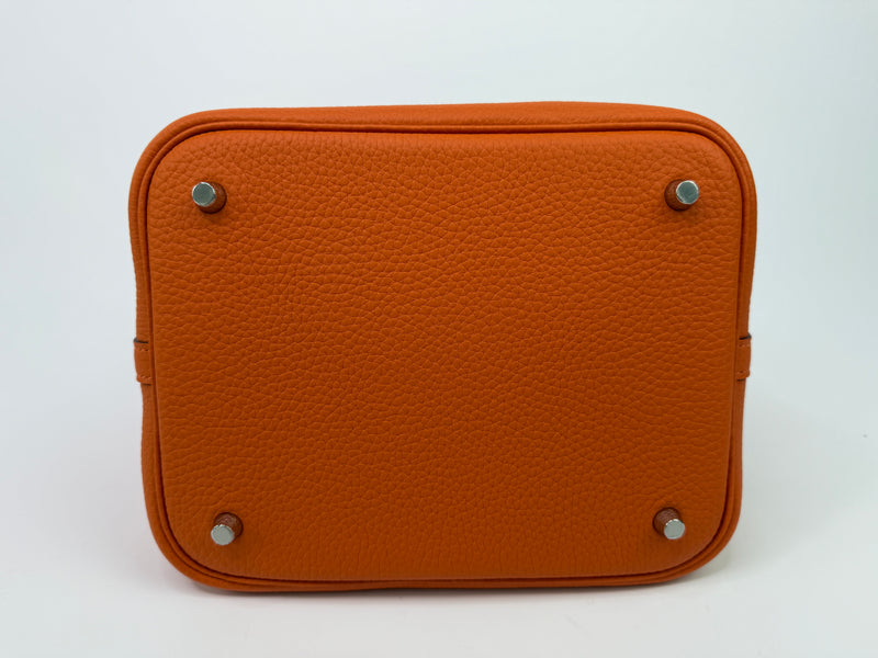 Hermès Picotin 22 In Orange Clemence Leather With PHW