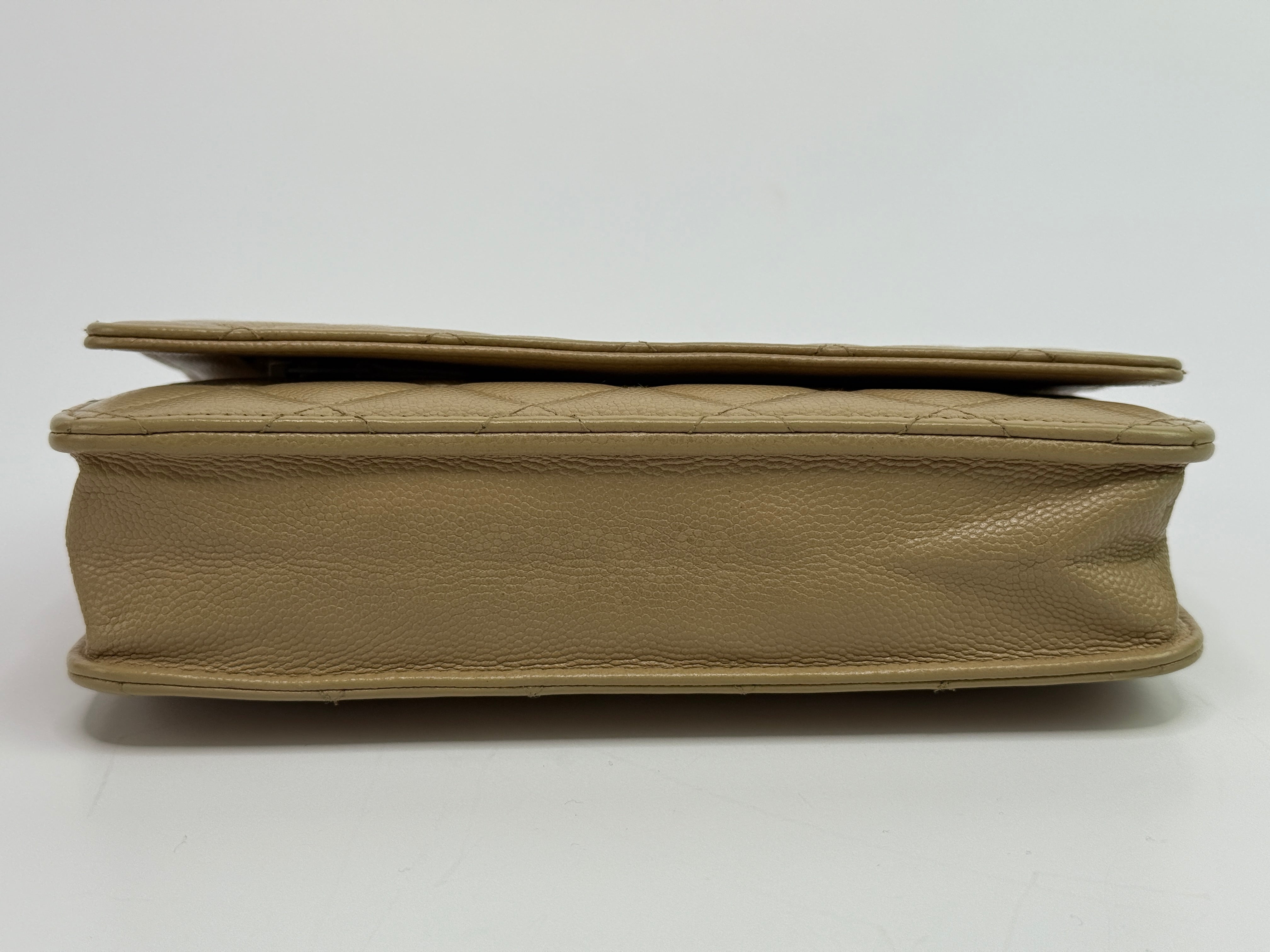 Chanel Wallet On Chain Beige Caviar Leather GHW