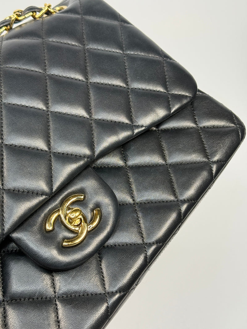 Chanel Jumbo Classic Flap Bag In Black Lambskin Leather With GHW