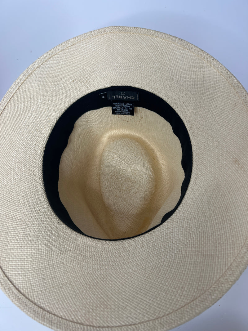 Chanel Camélia trilby Hat (Size Medium)