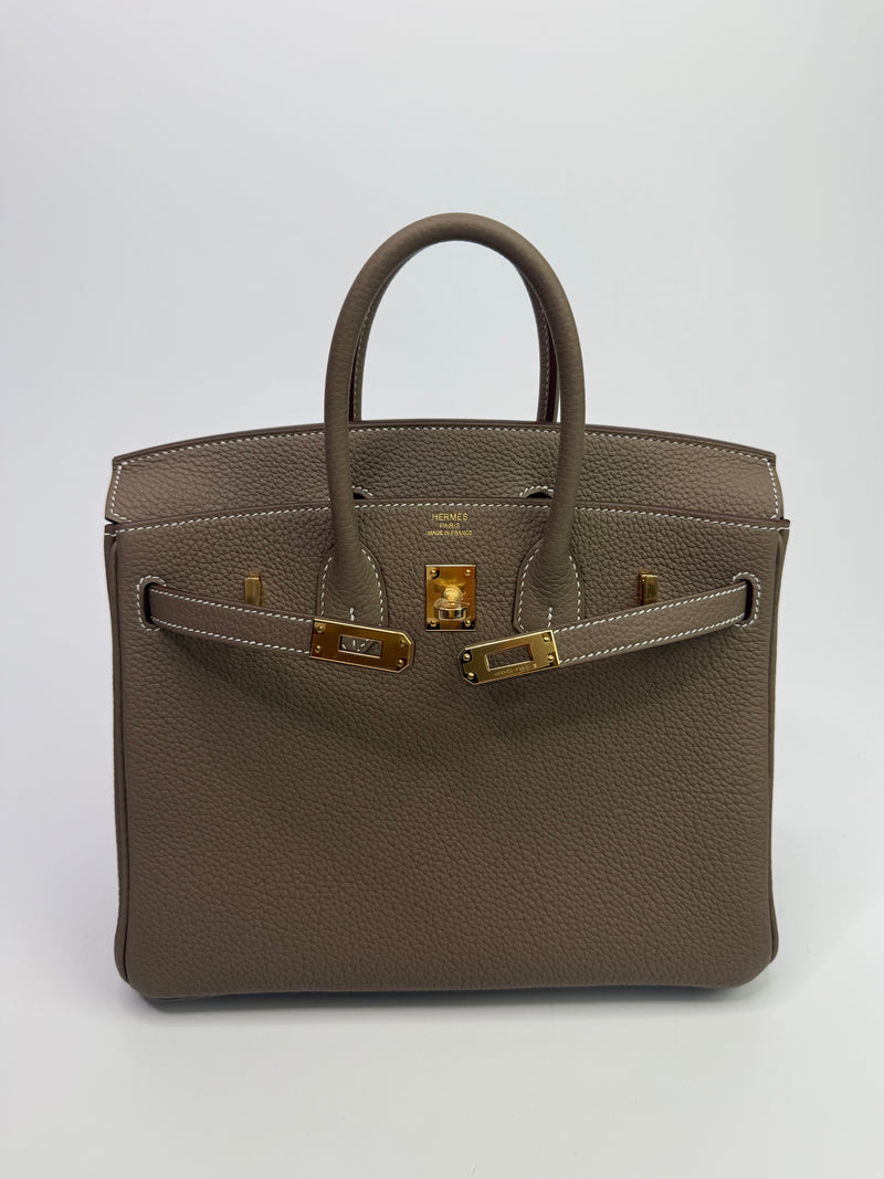 Hermès Birkin 25 Retourne Etoupe Togo Leather With GHW