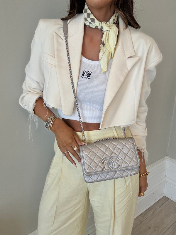 Chanel CC Filigree Wallet On Chain