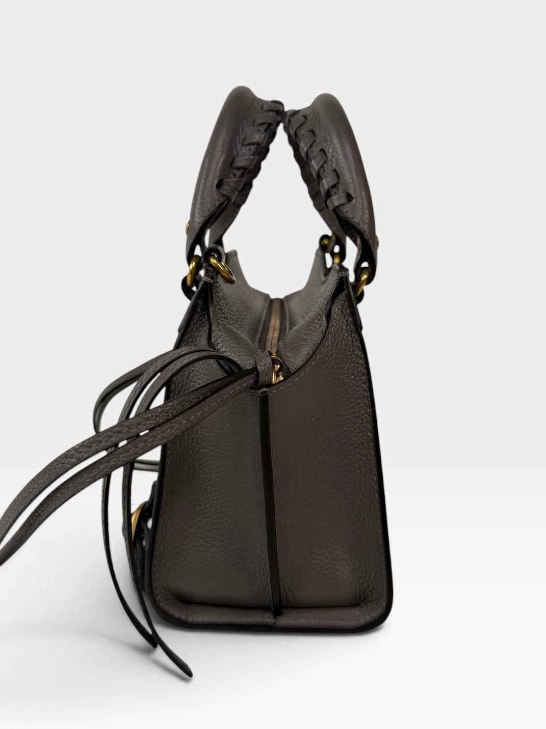 Balenciaga Neo Mini City Bag In Grey With Gold Hardware. 100% authentic and preloved in excellent condition