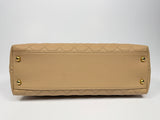 Chanel Coco Large Top Handle In Beige Caviar Leather With GHW