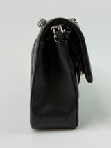 Chanel Small Classic Double Flap In Black Lambskin Leather With SHW