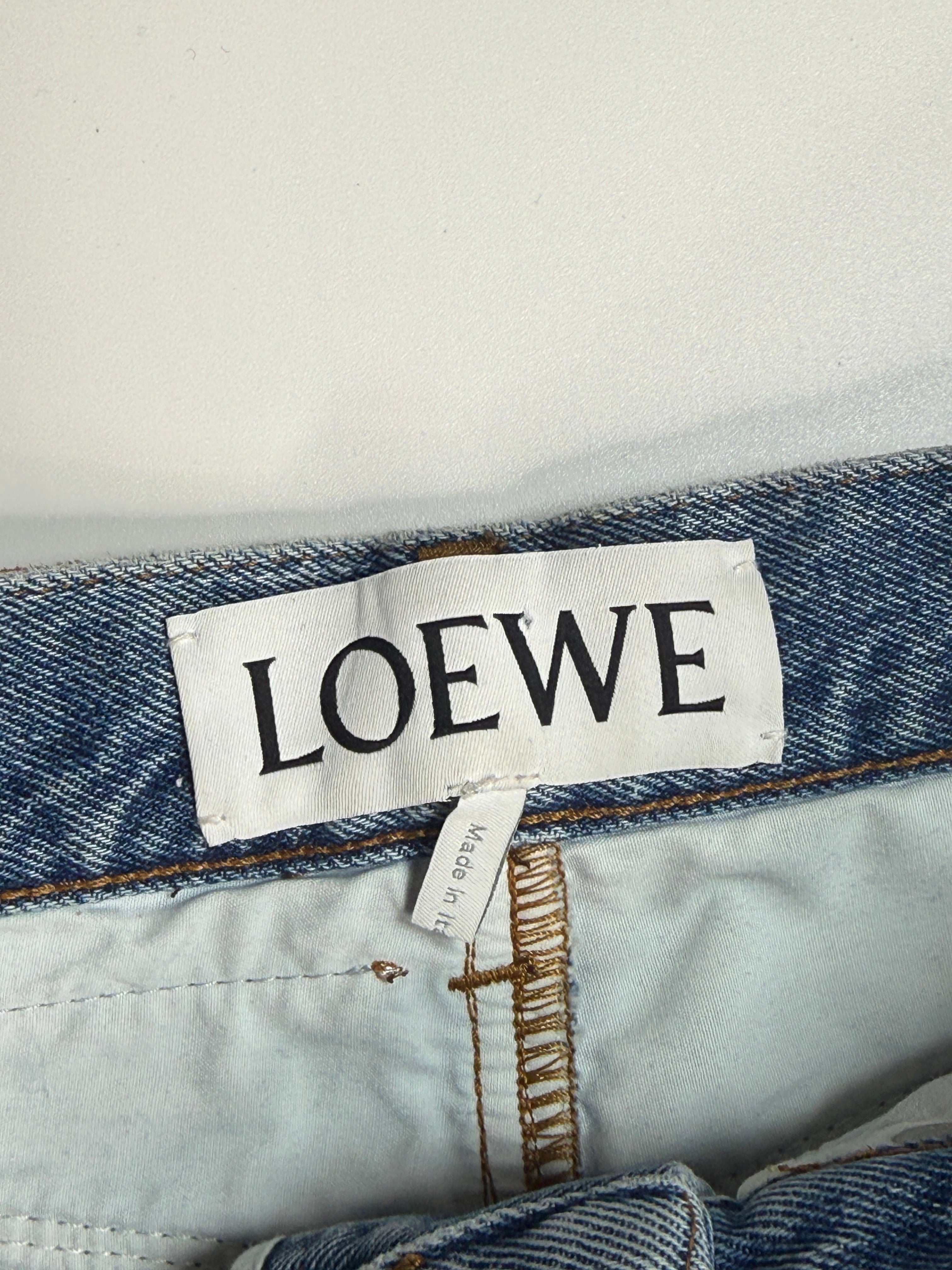 Authentic and preloved Loewe Anagram Denim Jeans  (Size 36/UK8) In Blue Denim. Excellent Condition. Fully Insured next day delivery. Verified by Luxe Cheshire. 
