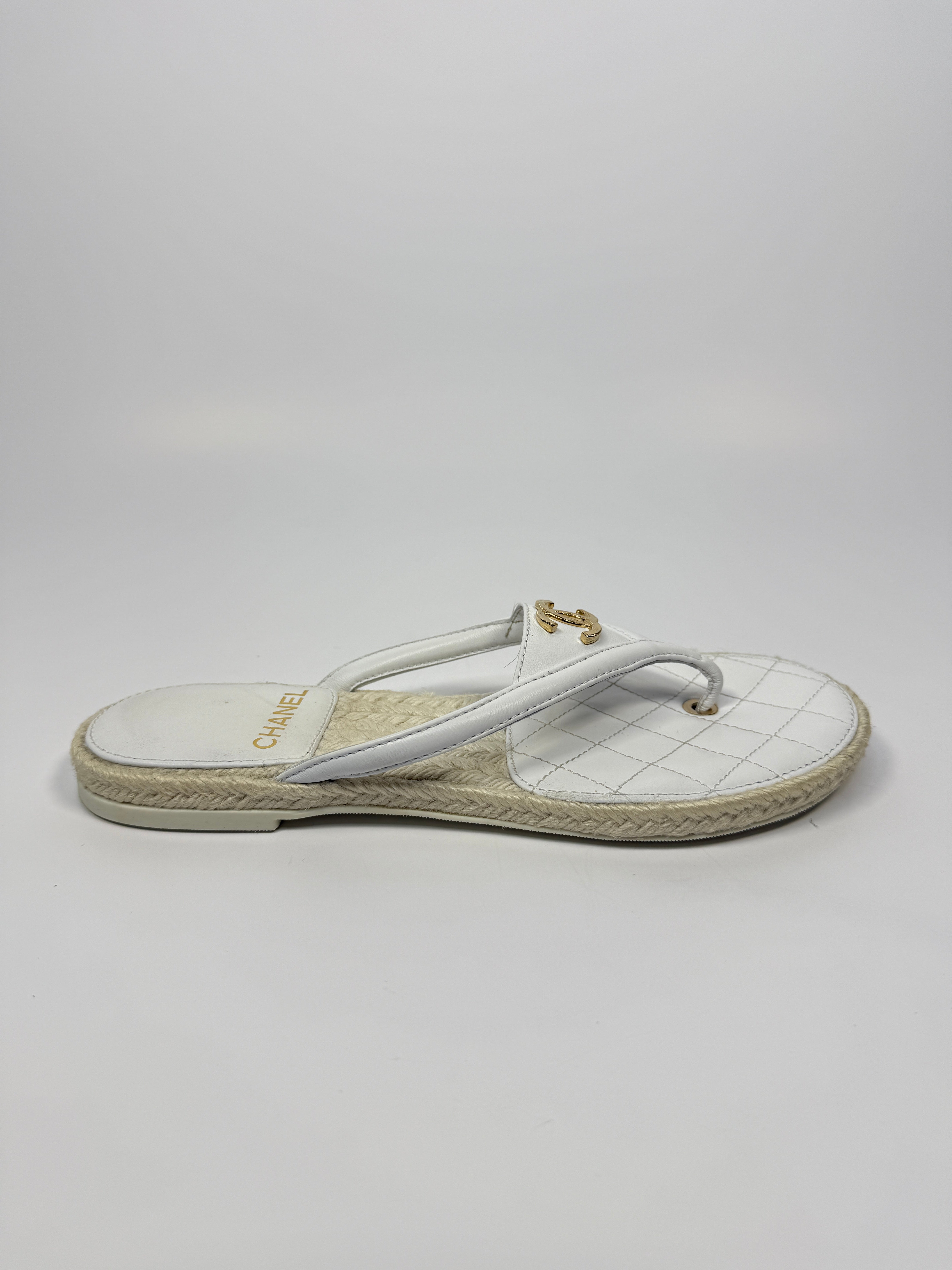 Chanel CC Thong Sandals (Size 38 / UK5)