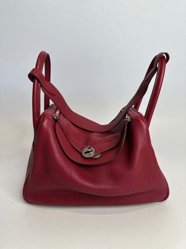 Hermès Lindy 30 Bag In Rubis Clemence Leather