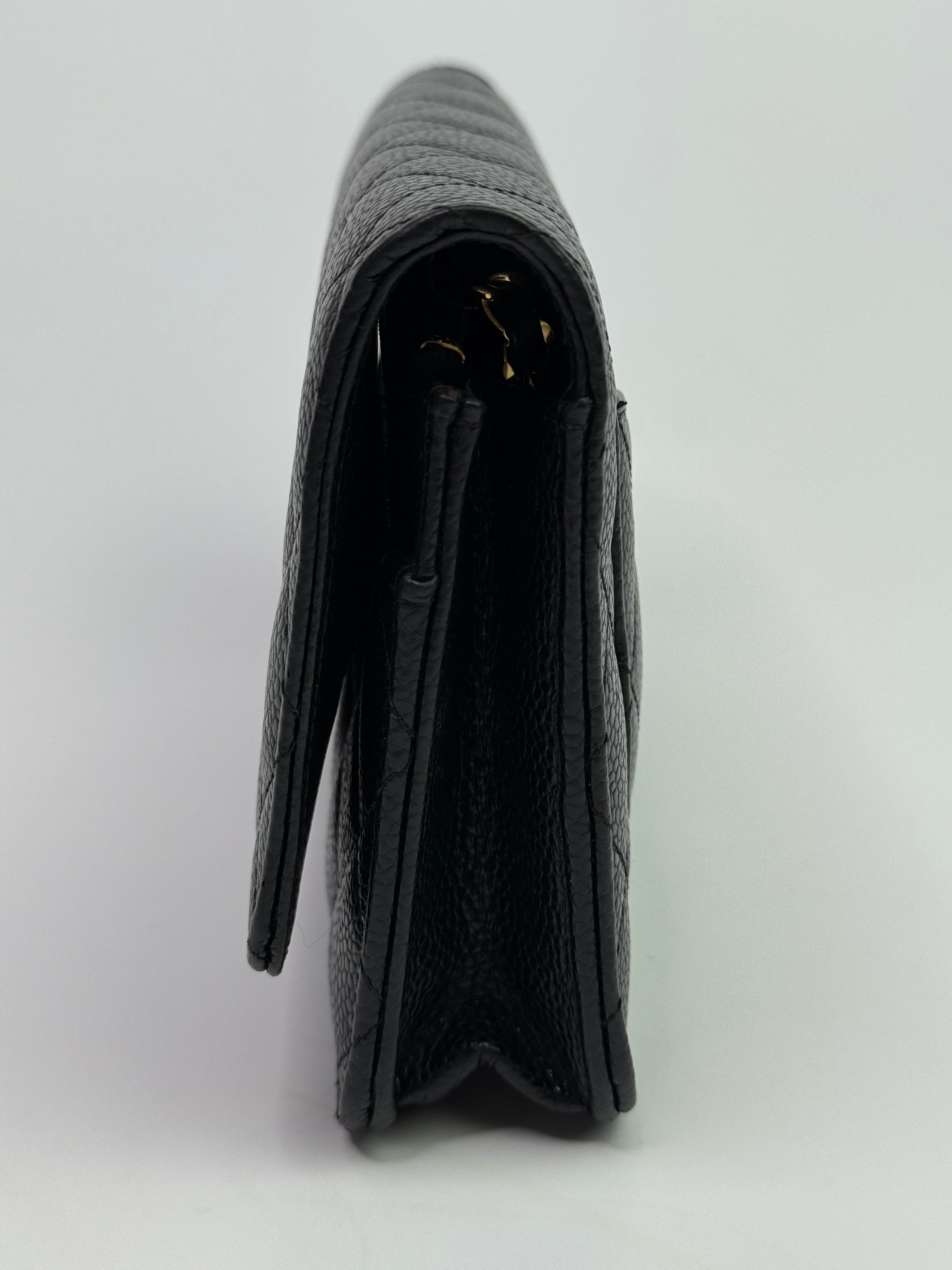 Chanel Wallet On Chain Black Caviar Leather With Gold Hardware
Pre Loved & Authentic 