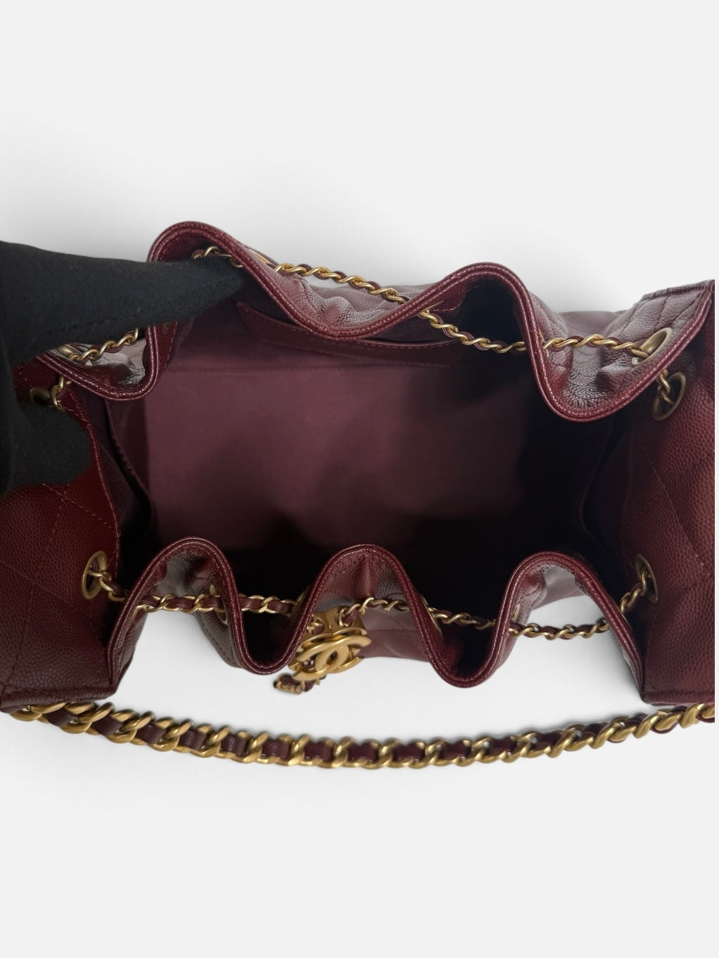 *Luxe Top Pick* Chanel 25 Small In Burgundy Caviar Leather With Gold Hardware