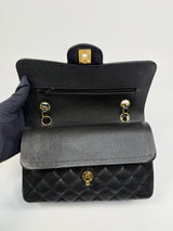 Chanel Small Classic Double Flap In Black Caviar Leather With GHW