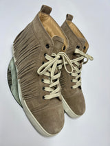 Christian Louboutin Brown Fringed High Top Trainers (Size 43.5 /UK 9.5)