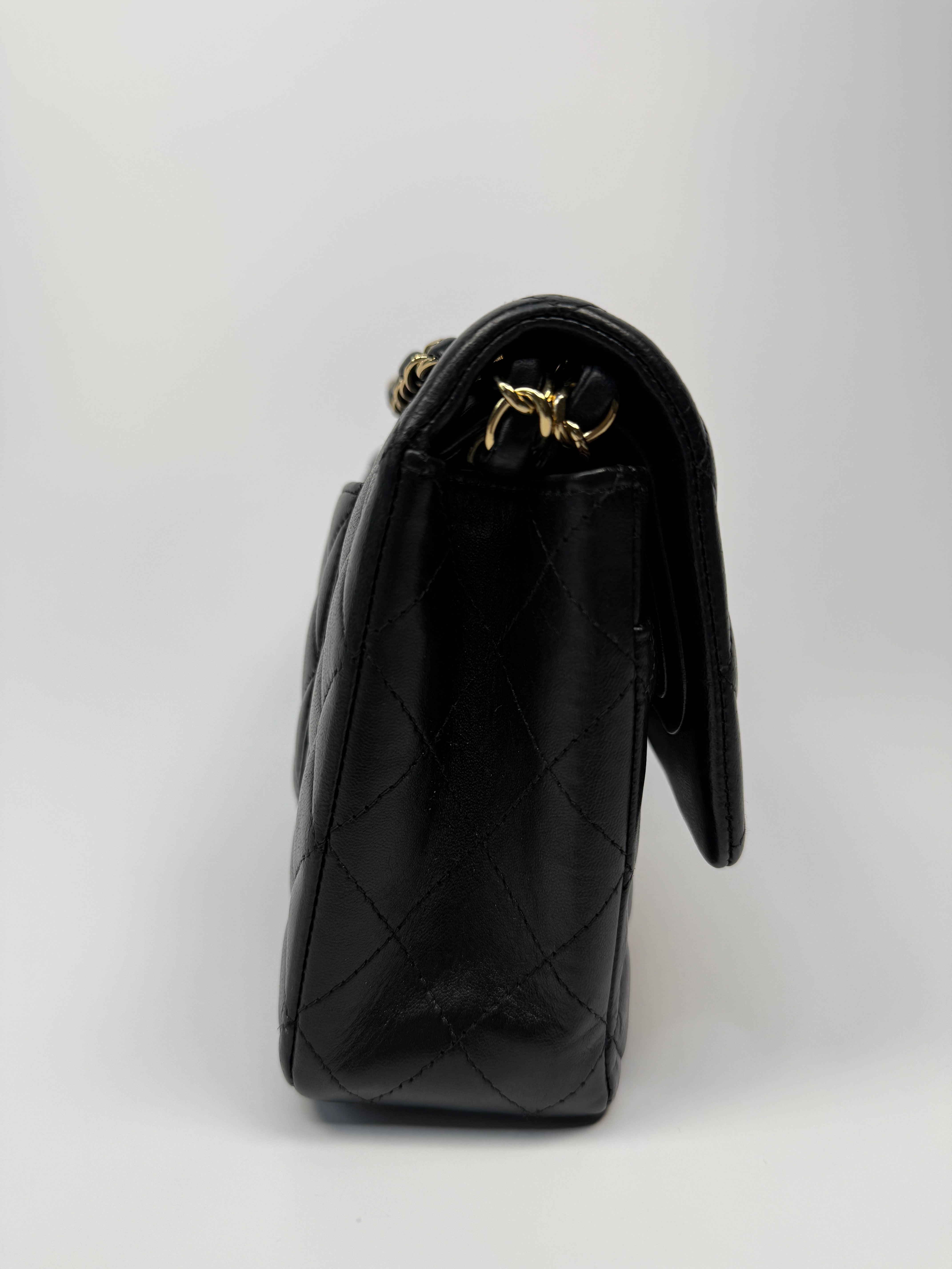 Chanel Medium Classic Double Flap Black Lambskin With Gold Hardware
Pre Loved & Authentic 