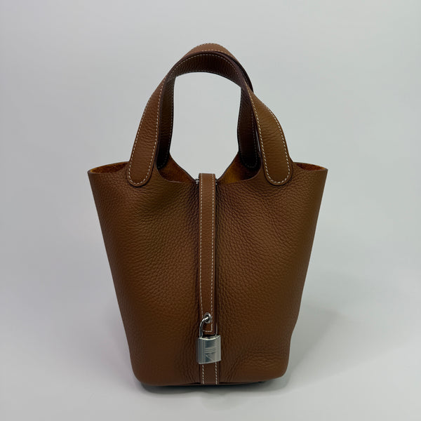 Hermès Picotin 18 In Gold Clemence With Palladium Hardware