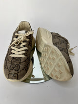 Gucci GG Rhyton Monogrammed Leather Sneakers (Size 38 /UK 5)