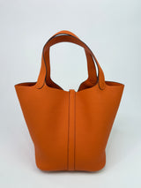 Hermès Picotin 22 In Orange Clemence Leather With PHW