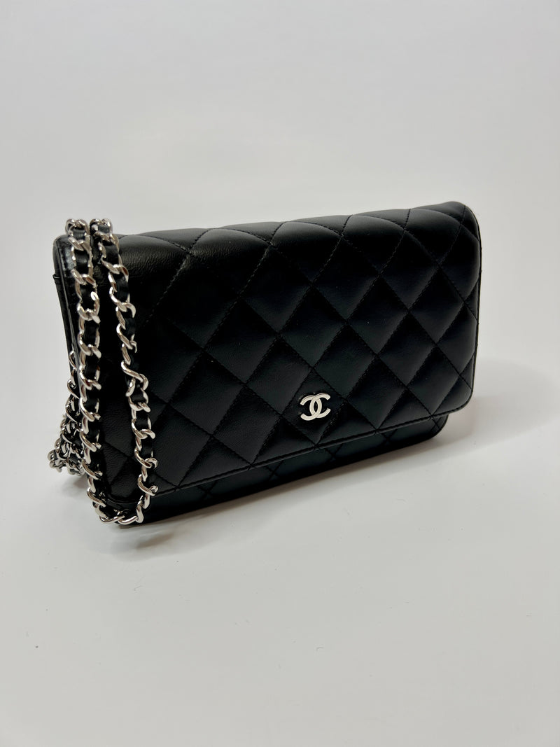 Chanel Wallet On Chain In Black Lambskin Leather