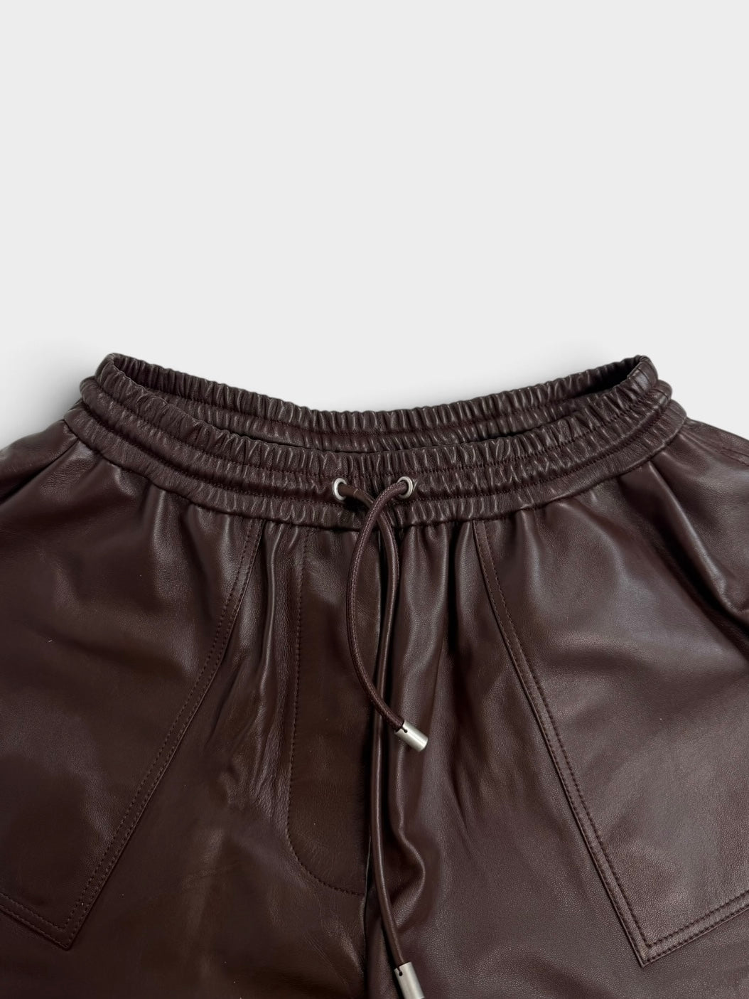 Loewe Shorts In Chocolate Brown Leather (Size S / UK 8) 100% authentic and preloved in excellent condition
