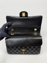Chanel Medium Classic Double Flap Black Lambskin With GHW