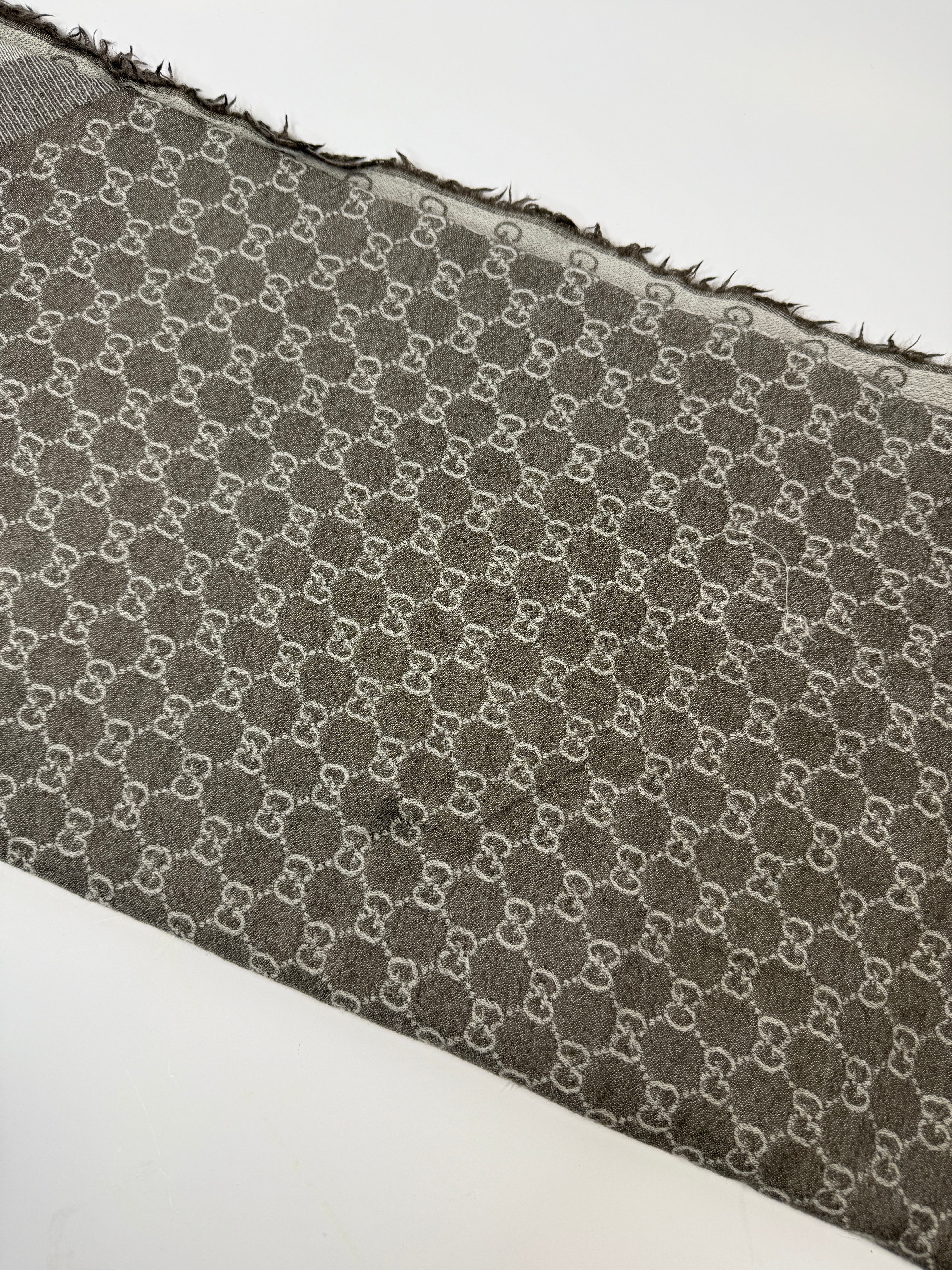 Gucci Grey Monogram Scarf