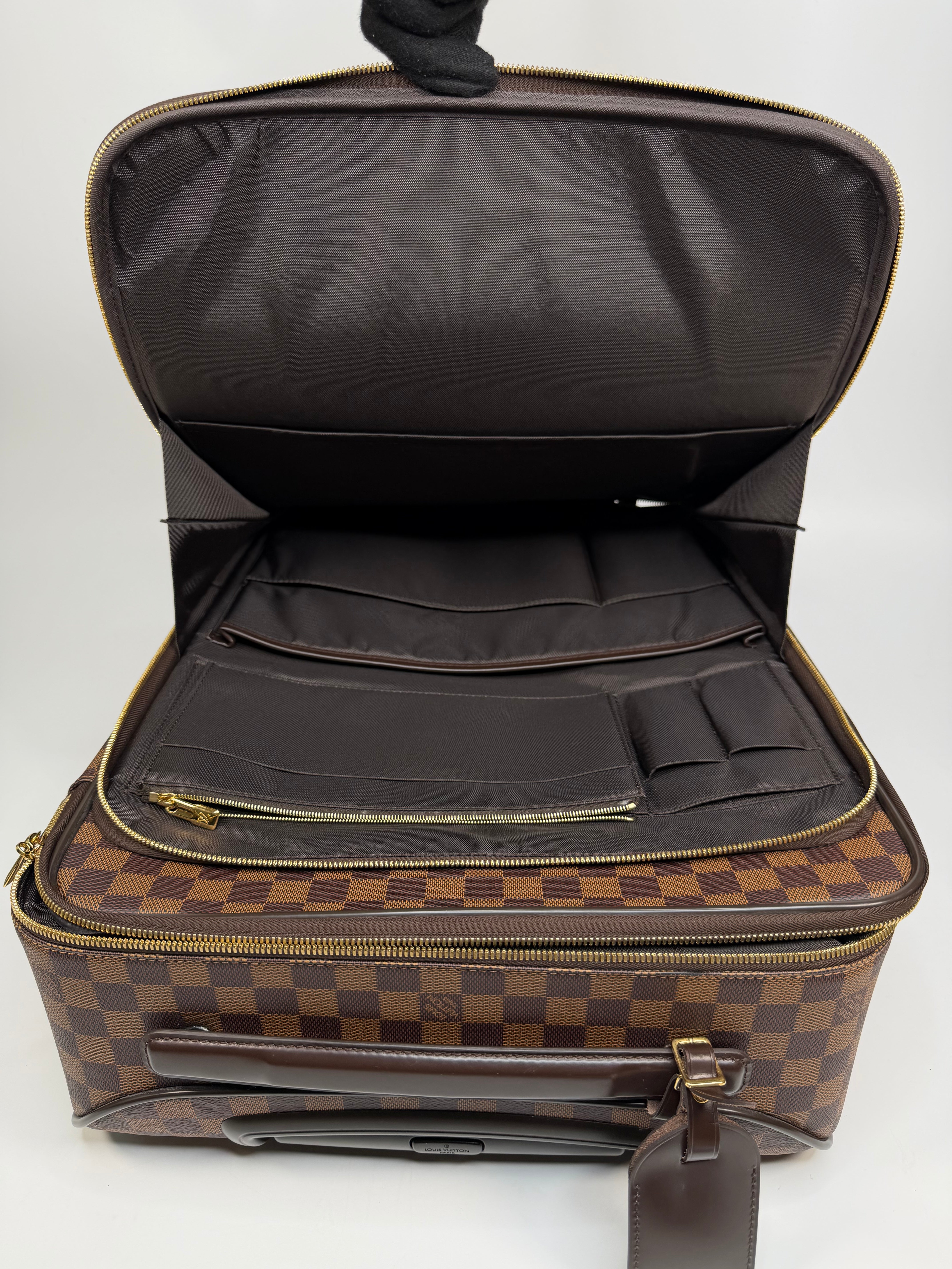 Louis Vuitton Pégase Suitcase In Damier Ebene With Gold Hardware. Authentic and preloved in excellent condition.