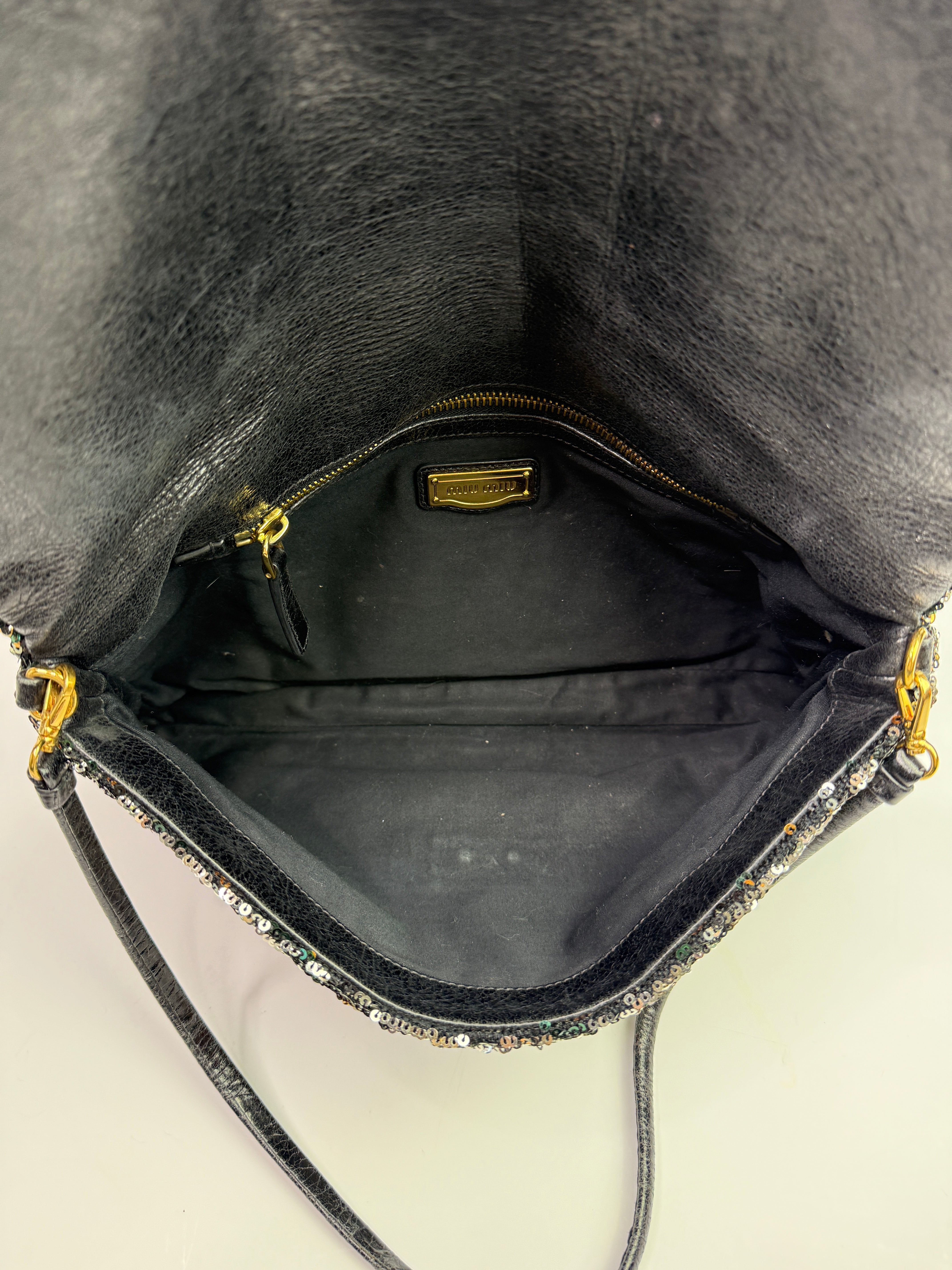 Miu Miu Green Sequin Clutch