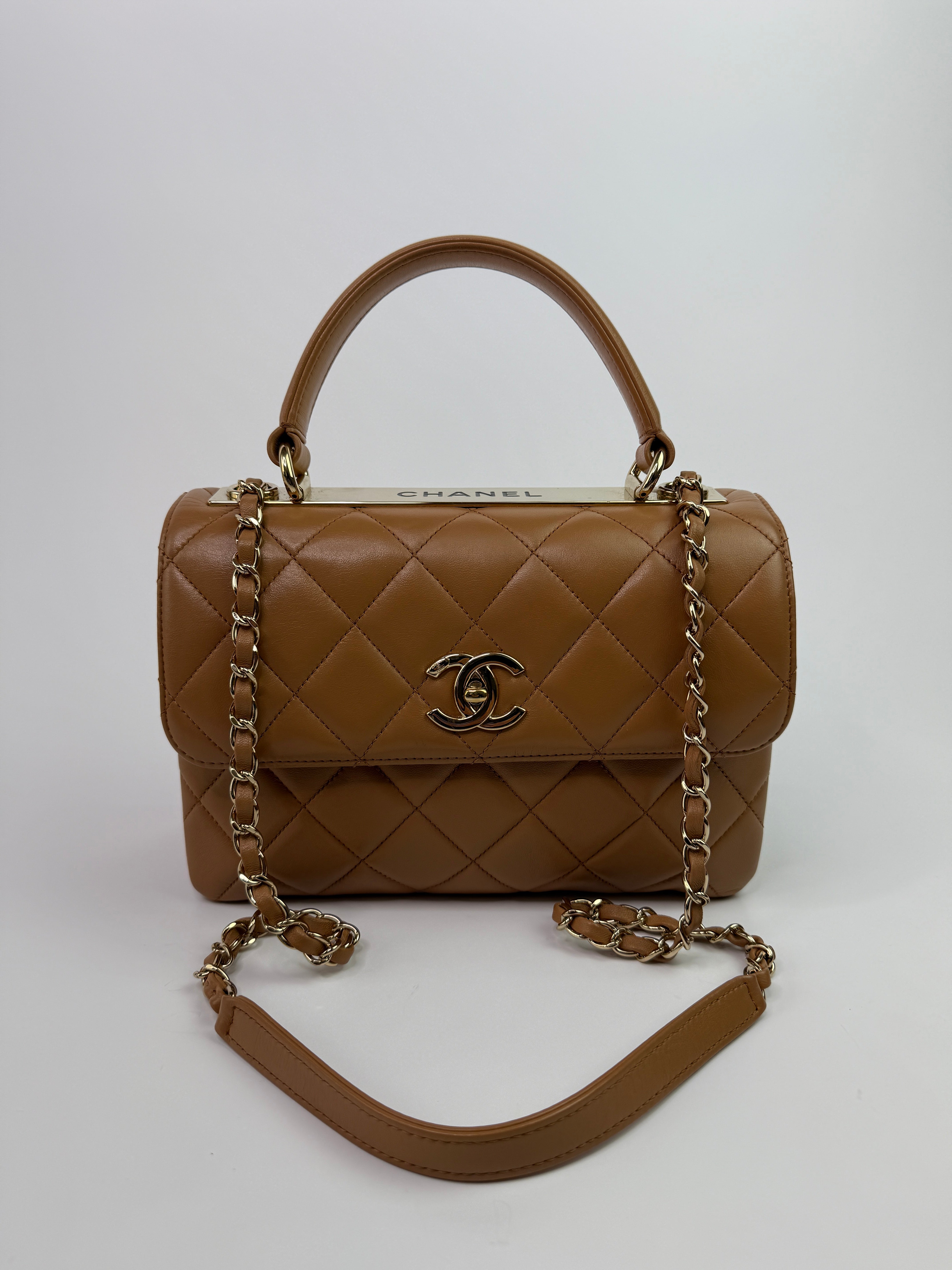 Chanel Caramel Small Trendy In Lambskin Leather