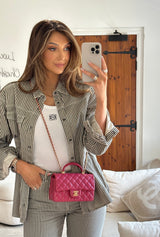Chanel Mini Rectangle Flap Bag In Raspberry